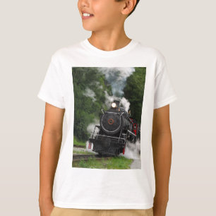 Camiseta arte del tren de trenes de vapor de la estación de
