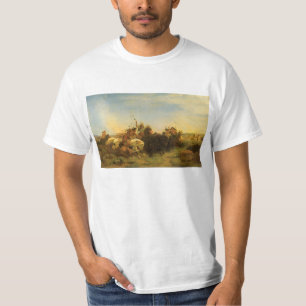 Camiseta Arte del viejo oeste americano, caza de búfalos po