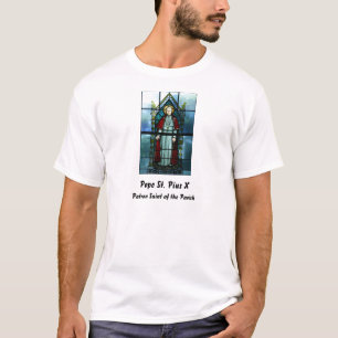 Camiseta Arte del vitral de papa Saint Pío X