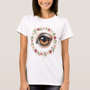 Camiseta Arte detallado de ojo de caballo y delicada corona