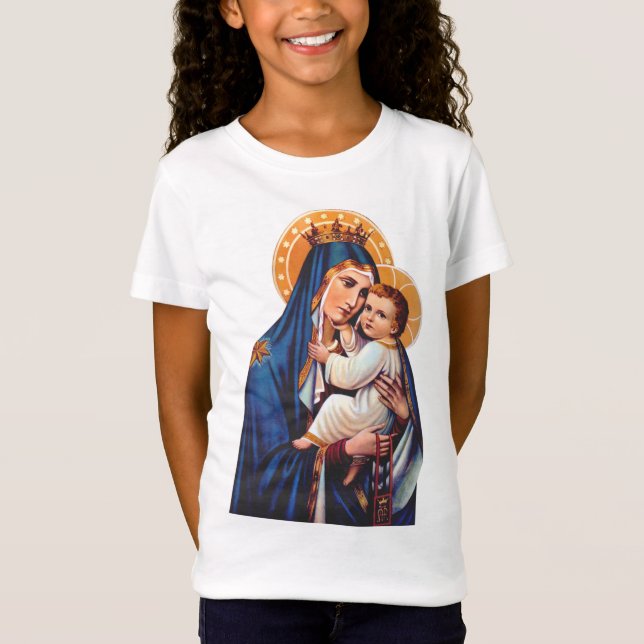 Camiseta Arte Devocional de Nuestra Señora del Monte Carmel (Anverso)