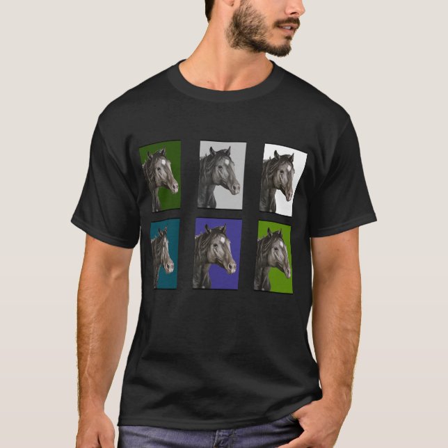 Camiseta Arte dibujado a mano de caballo (Anverso)