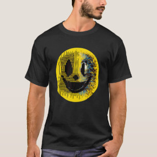 Camiseta Arte digital algorítmico de rostro digital Glitchc