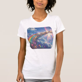 Camiseta Arte digital arcoiris purpurina