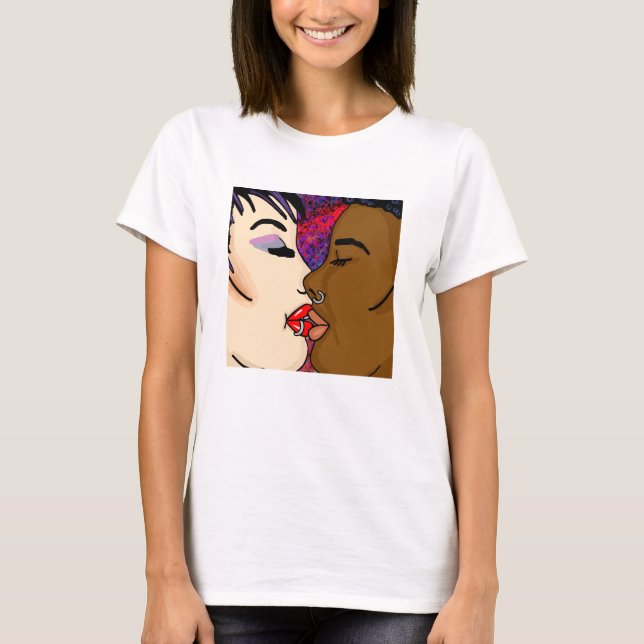 Camiseta Arte digital | Beso romántico (Anverso)