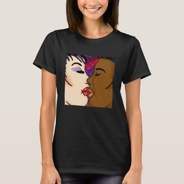 Camiseta Arte digital | Beso romántico (Anverso)