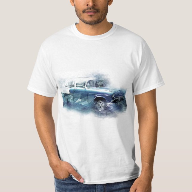 Camiseta Arte digital de autos chevy de los años 50 (Anverso)