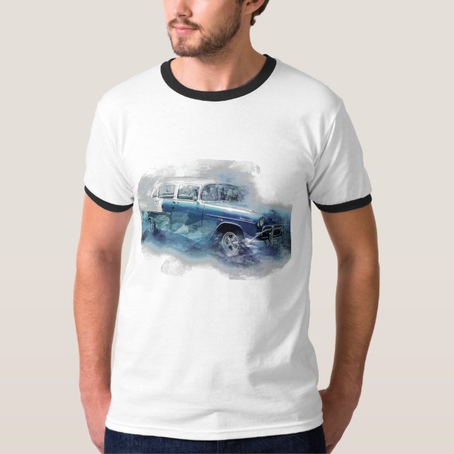 Camiseta Arte digital de autos chevy de los años 50 (Anverso)