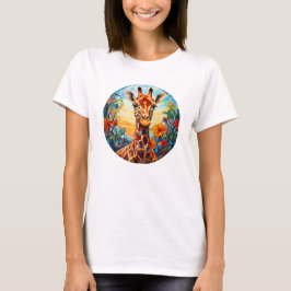 Camiseta Arte digital de Giraffe de vidrio templado
