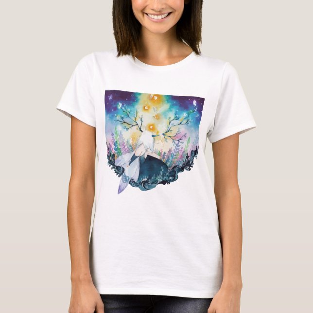 Camiseta Arte digital de hadas de árbol (Anverso)