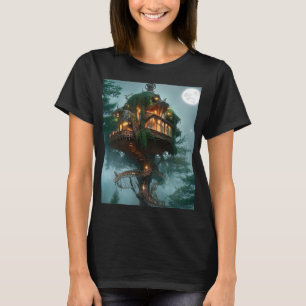 Camiseta Arte digital de la casa de árboles fantasmas