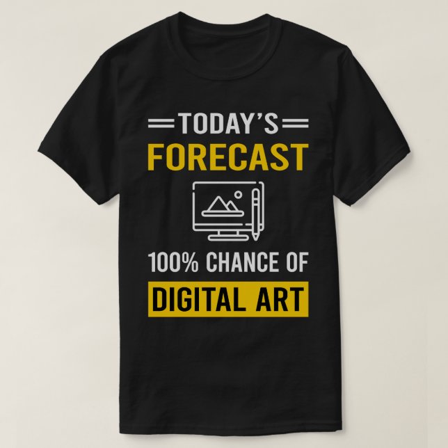 Camiseta Arte digital de previsión de hoy (Diseño del anverso)