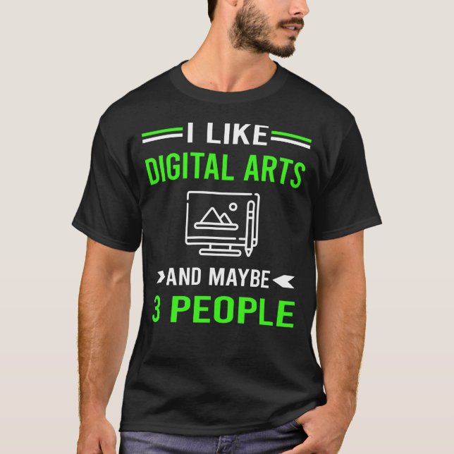 Camiseta Arte digital Green 3 People (Anverso)