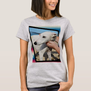 Camiseta Arte Dimensional de perro blanco,