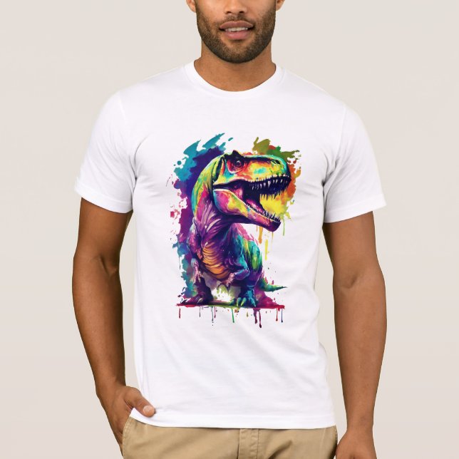 Camiseta Arte Dinosaurio | Colores de dinosaurio Guay (Anverso)