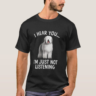 Camiseta Arte Divertido de Antiguo Perro de Pastor Inglés p