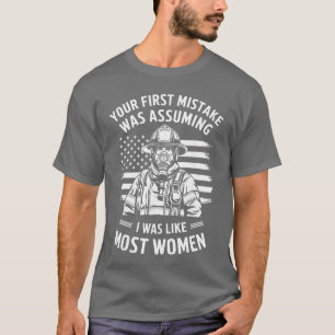 Camiseta Arte divertido de bombero para mujeres y niñas bom