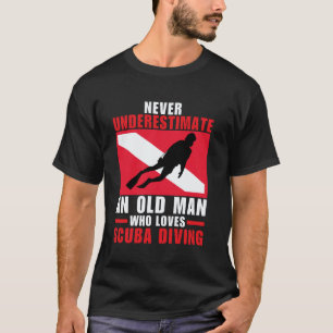 Camiseta Arte divertido de buceo para hombres abuelos, snor
