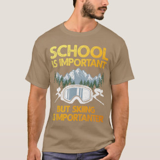 Camiseta Arte divertido de esquí para niños y niñas esquiad
