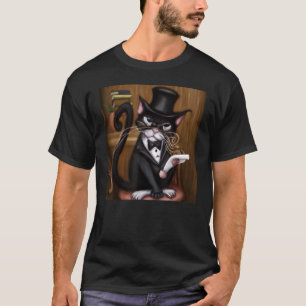 Camiseta arte divertido de gato meow retrato de gatito lind