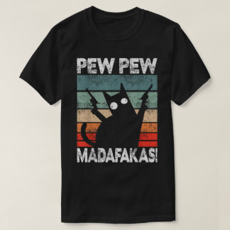Camiseta Arte divertido de gato retro Pew Pew