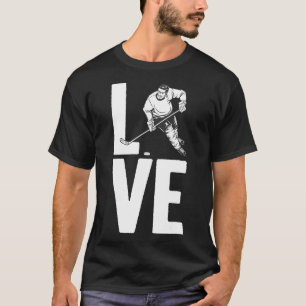 Camiseta Arte divertido de hockey sobre hielo para hombres 