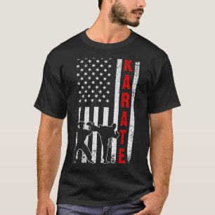 Camiseta Arte divertido de karate de la bandera americana p