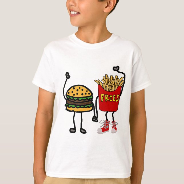 Camiseta Arte divertido de la hamburguesa y del dibujo (Anverso)