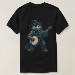 Camiseta Arte divertido de música country vintage de castor