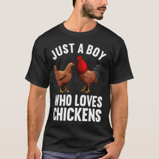 Camiseta Arte Divertido de Pollo para Hombres y Chicos Anim