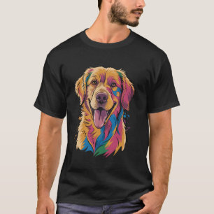 Camiseta Arte divertido de retrato de Golden Retriever colo