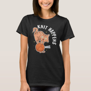 Camiseta Arte divertido de tejido de punto gato lindo ganch