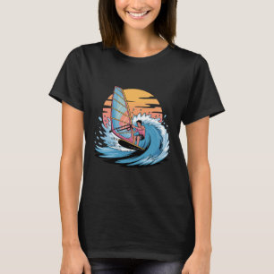 Camiseta Arte divertido de windsurf para hombres y mujeres