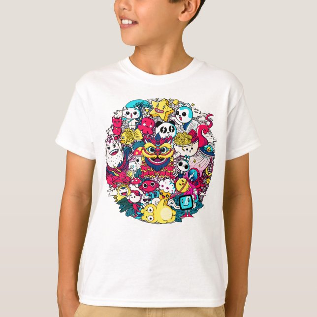 Camiseta Arte Doodle Japonés (Anverso)