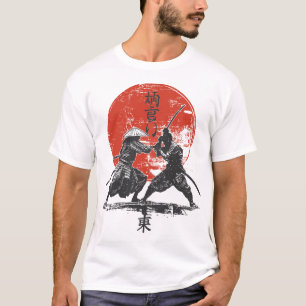Camiseta Arte Duel de Samurai Japonés Impresión de batall