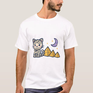 Camiseta Arte egipcio de Halloween del gato momia