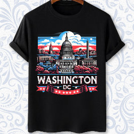 Camiseta Arte emblemático de Washington DC Skyline