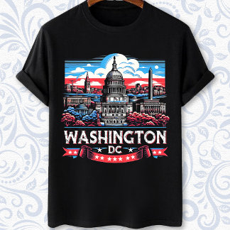 Camiseta Arte emblemático de Washington DC Skyline