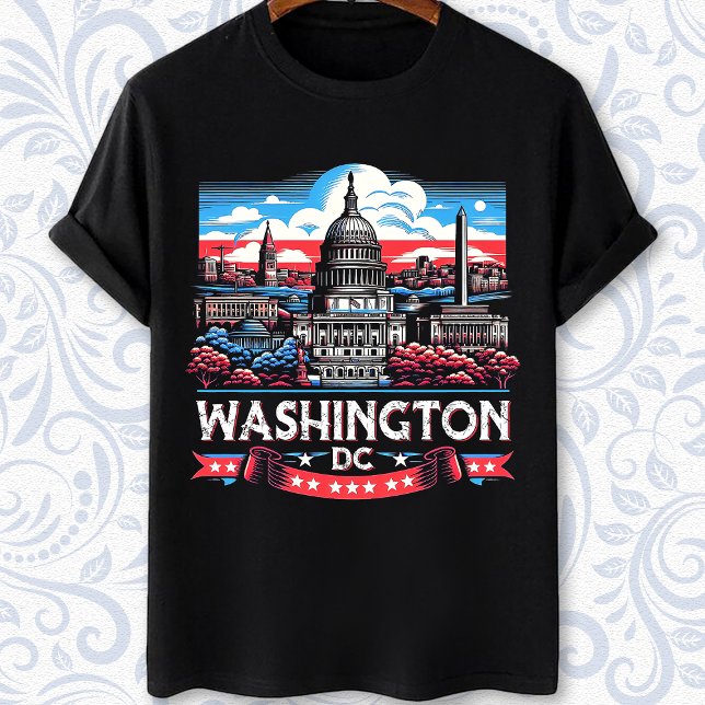Camiseta Arte emblemático de Washington DC Skyline (Subido por el creador)