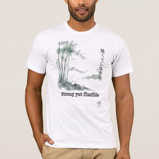 Camiseta Arte en acuarela de bambú japonés (Anverso)