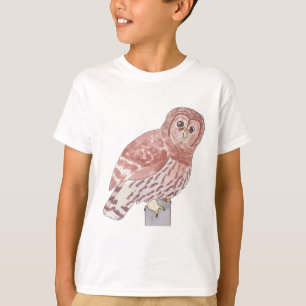 Camiseta arte en acuarela de la especie de ave búho barrado