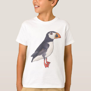 Camiseta arte en acuarela de la especie de ave frailecillo