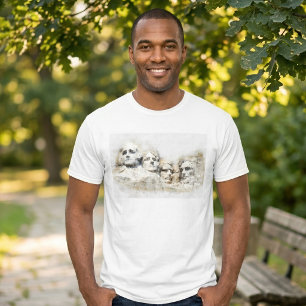 Camiseta Arte en Acuarela del Monte Rushmore Presidencial