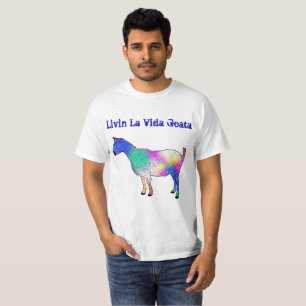 Camiseta Arte enrrollado divertido del animal de la cabra