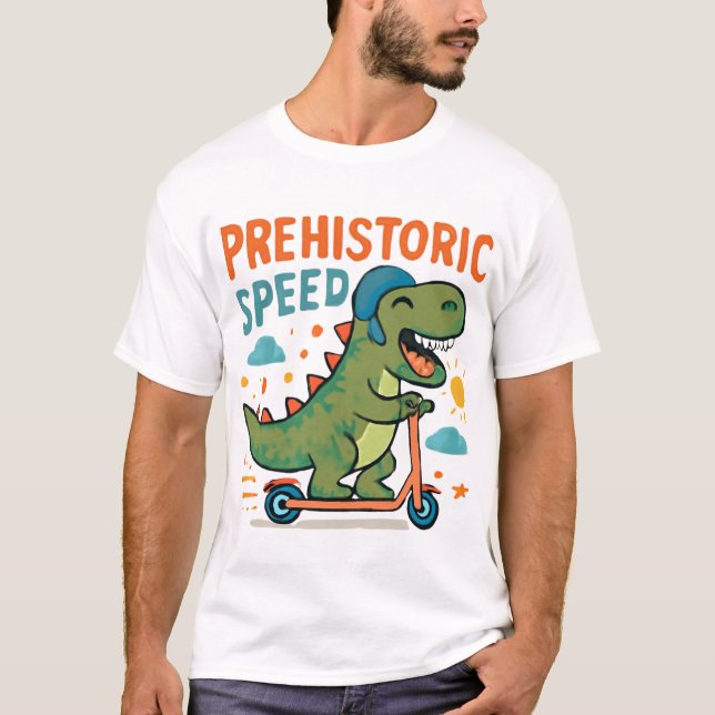 Camiseta Arte escocés de dinosaurios de velocidad prehistór (Anverso)
