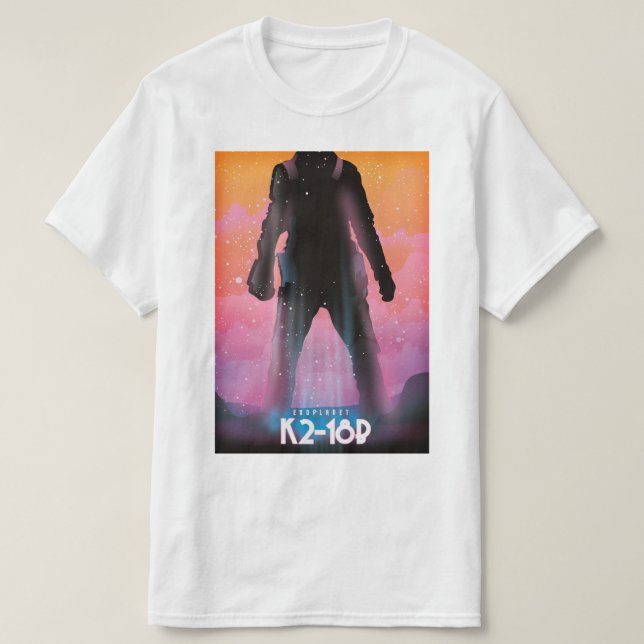 Camiseta Arte espacial exoplanetario K2-18b (Diseño del anverso)