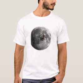 Camiseta Arte Espacial Luna Gusano Surrealista Luna Llena