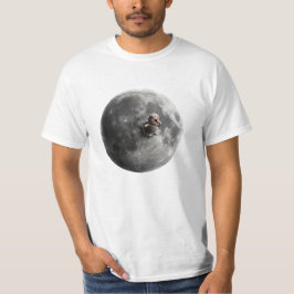 Camiseta Arte Espacial Luna Llena Surrealista Gusano Lunar