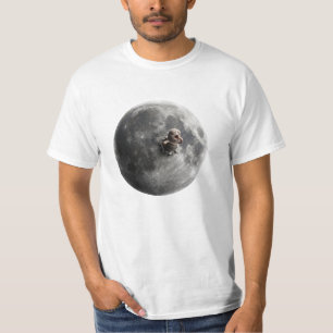 Camiseta Arte Espacial Luna Llena Surrealista Gusano Lunar