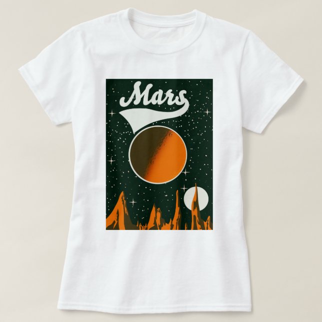 Camiseta Arte espacial vintage de Marte (Diseño del anverso)